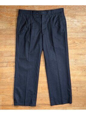 Vintage Mens Wool Pinstripe Pants Size 36x29 70s Pierre Cardin Pleated Trousers